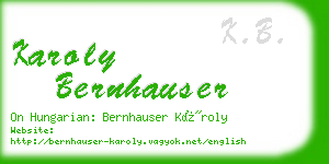 karoly bernhauser business card